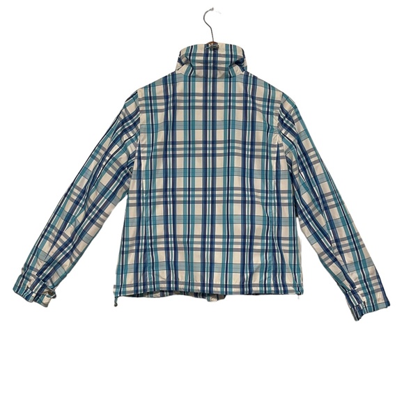 L-RL Ralph Lauren Active Petite Blue Plaid Windbreaker‎ Jacket Size S - Picture 9 of 11
